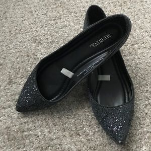Sparkly/Glittery Navy Pointed Flats